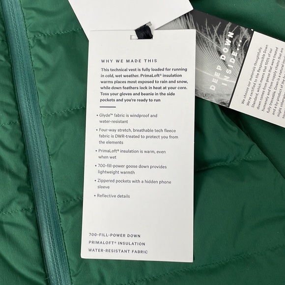 NWT Lululemon Down For It Vest Everglade Green Size 2 - Picture 9 of 16